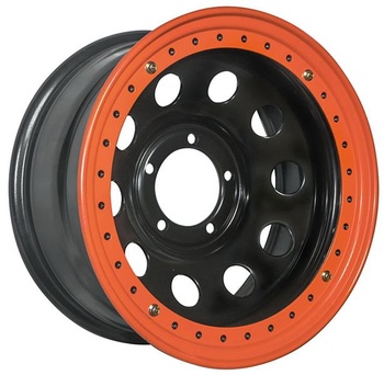 Off-Road-Wheels Off-Road-Wheels Black 8x15 5*139,7 Et:-24 Dia:110,1 черный с бедлоком (оранжевый)